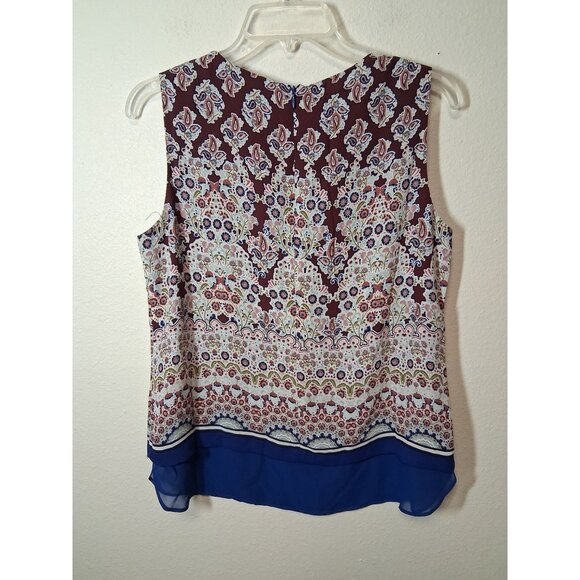 Rose + Olive Blouse Business Casual Boho Paisley Office Granny Y2K Size Medium - Picture 2 of 5